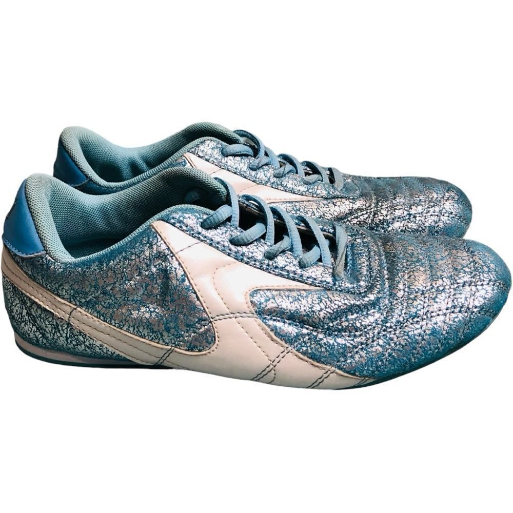 Eleven by Venus Williams Blue Silver Crackle Tennis Sneakers